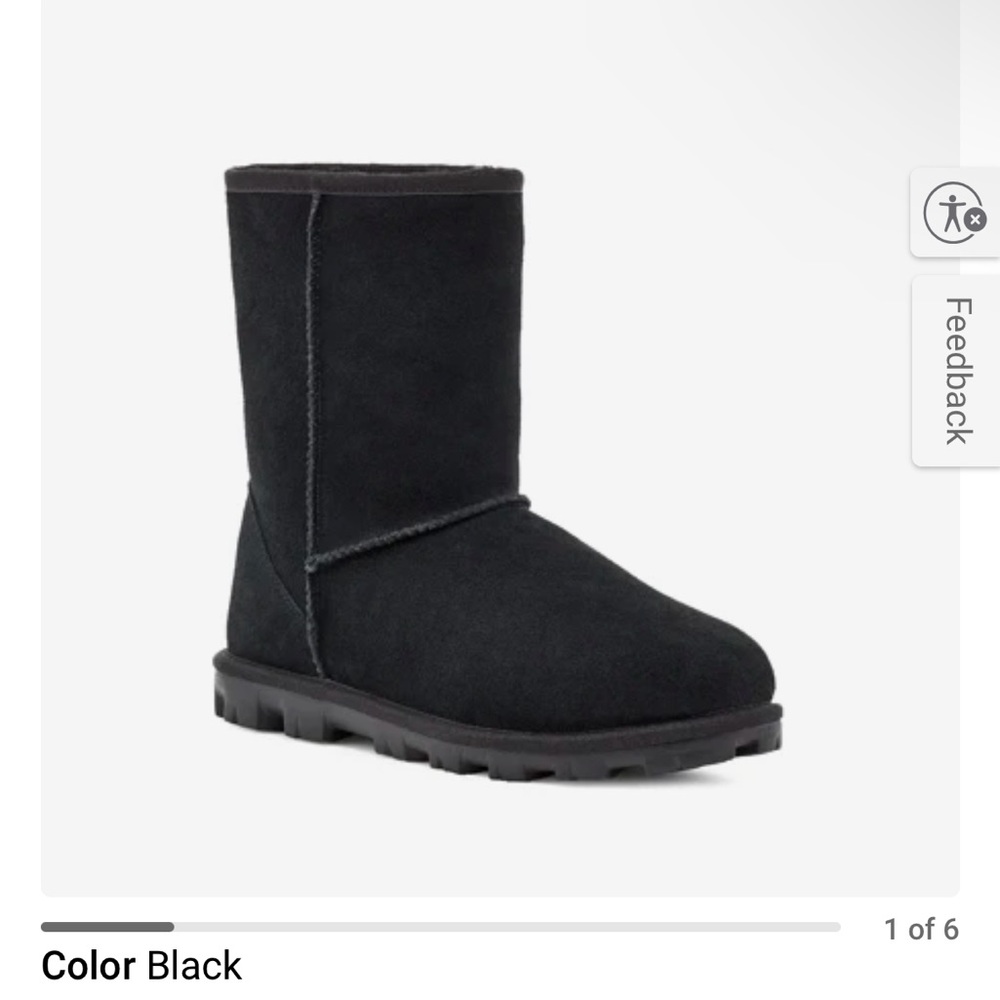 New UGG waterproof essential Booties sheepskin boots mid black size 8 mid - Picture 2 of 10